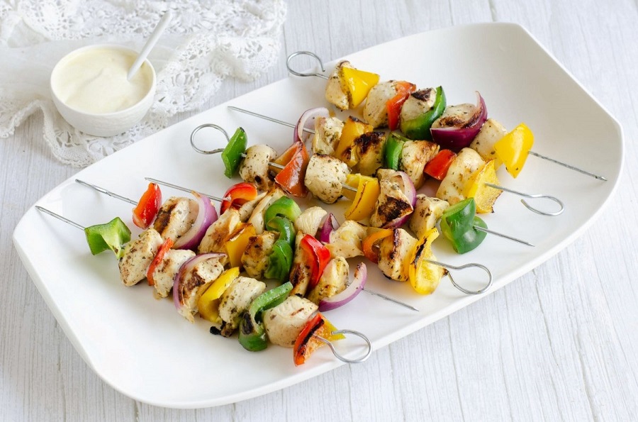 Receta de Brochetas de pollo a la plancha