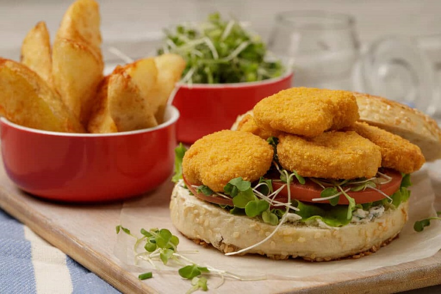 Receta hamburguesa de pollo estilo nugget
